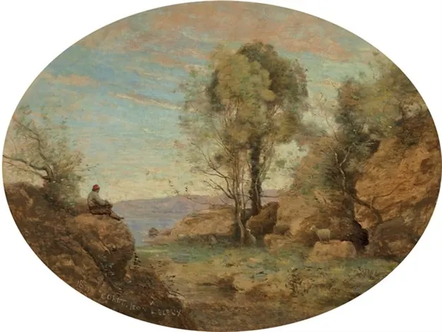 Corot, Le Lac (Le Pâtre dominant la gorge rocheuse)