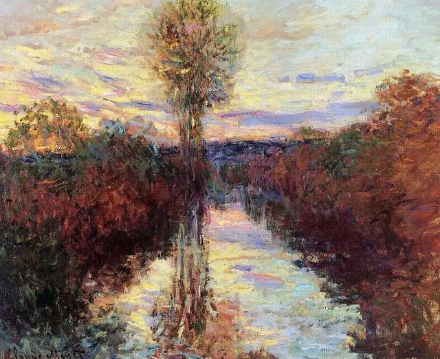 Monet, Le Bras de Mousseaux, le soir