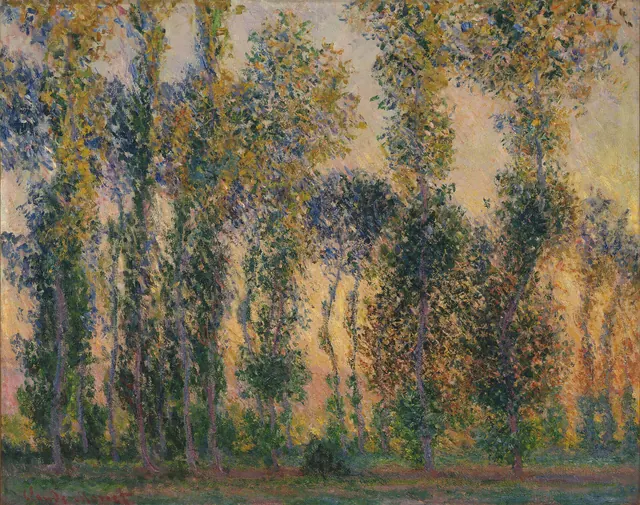 Monet, Peupliers à Giverny, lever de soleil