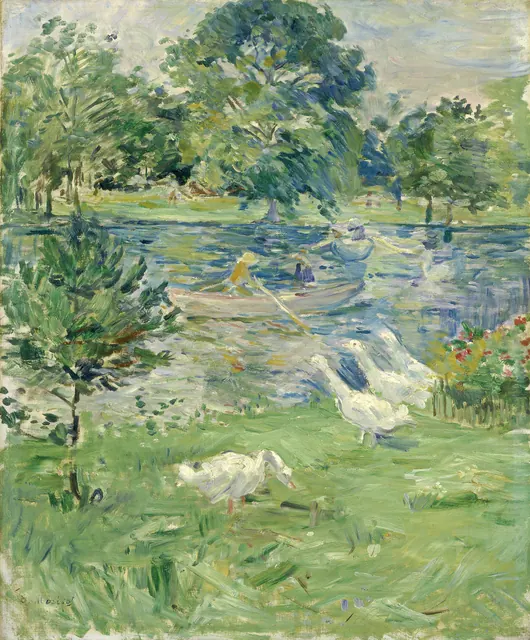 Morisot, Jeune fille dans une barque avec des oies
