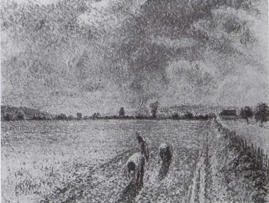 Pissarro, Paysans travaillant dans les champs, Éragny