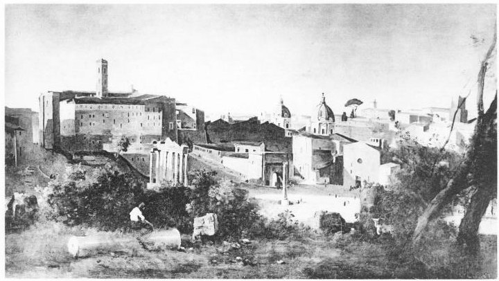 Corot, Le Forum vu des jardins Farnèse